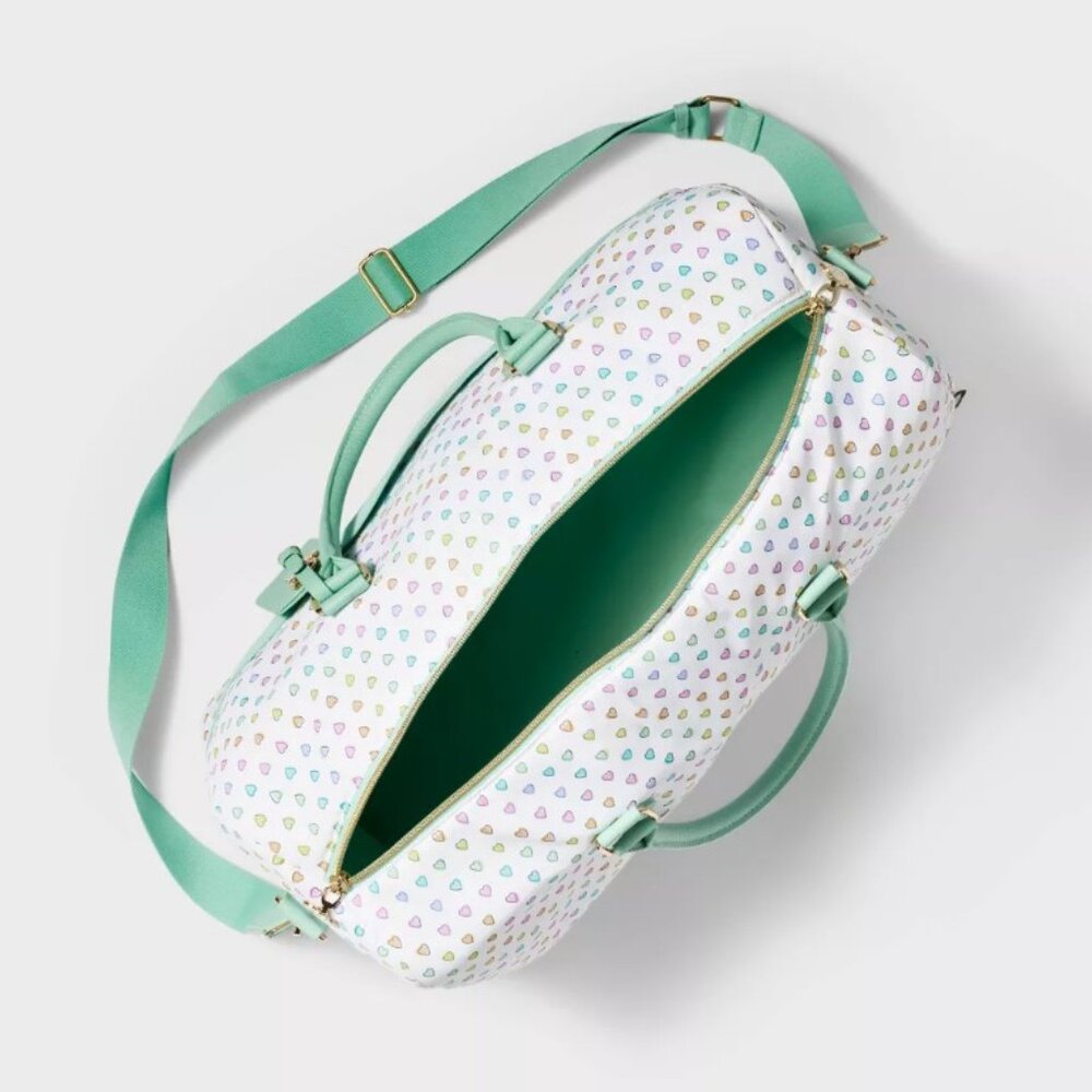NWT Disco Hearts Wave Softside Duffel Bag White/Teal - Roller Rabbit x Target - Picture 3 of 6